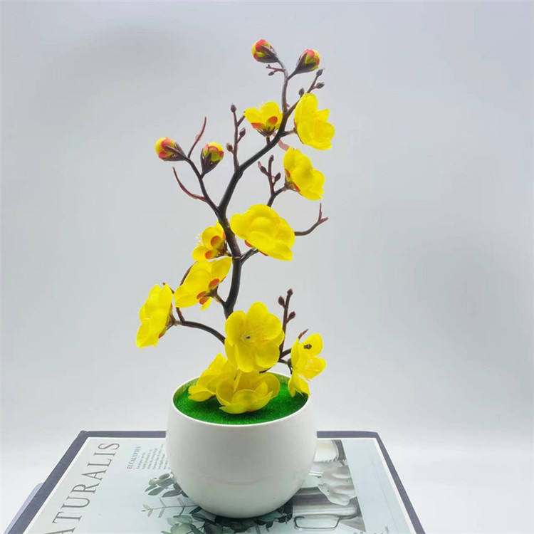 Plum Blossom Artificial Potted Plant – Lifelike Silk Flowers for Home & Event Décor | HBAK Choices Pakistan