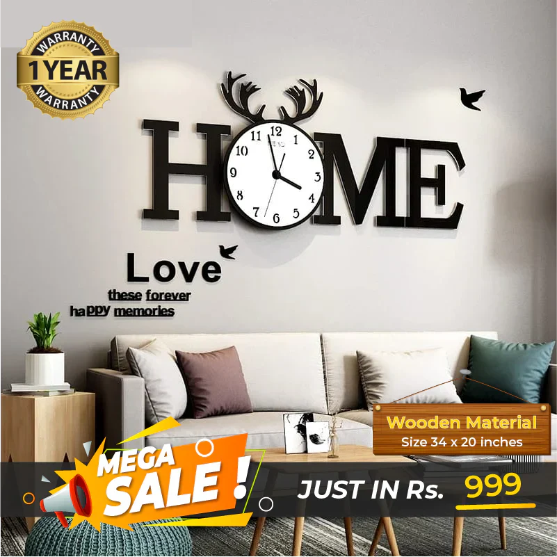 Elegant Large Wooden Home Wall Clock