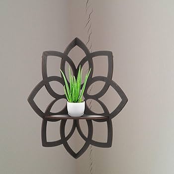 corner shelf with flower