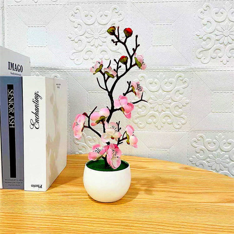 Plum Blossom Artificial Potted Plant – Lifelike Silk Flowers for Home & Event Décor | HBAK Choices Pakistan