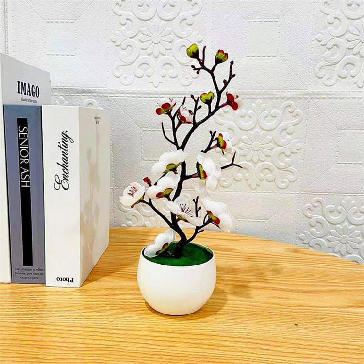 Plum Blossom Artificial Potted Plant – Lifelike Silk Flowers for Home & Event Décor | HBAK Choices Pakistan