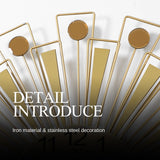 24-inch golden metal wall clock complementing bedroom aesthetics
