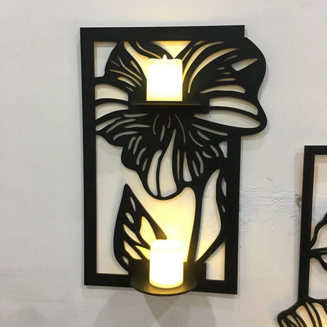  3-piece flower candle holder wall decor by HBAK Choices

