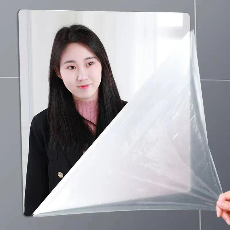 Self-Adhesive Unbreakable Acrylic Mirror (16x16) – Shatterproof Wall Mirror for Makeup & Décor