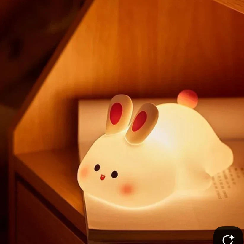 Cute Rabbit Plushy Night Lamp – USB Rechargeable LED Touch Light