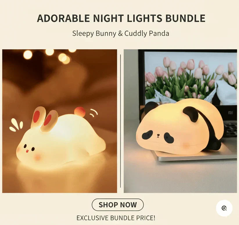 Cute Silicone Panda Night Lamp – USB Rechargeable Touch LED Light