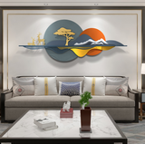 Gold deer and tree metal wall
