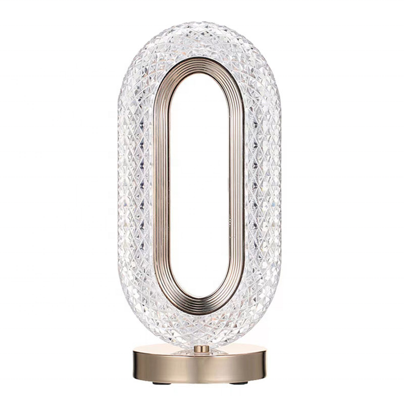 Three-Color Crystal LED Table Lamp – USB Rechargeable, Touch Dimmable | Bedside & Study Lamp in Pakistan