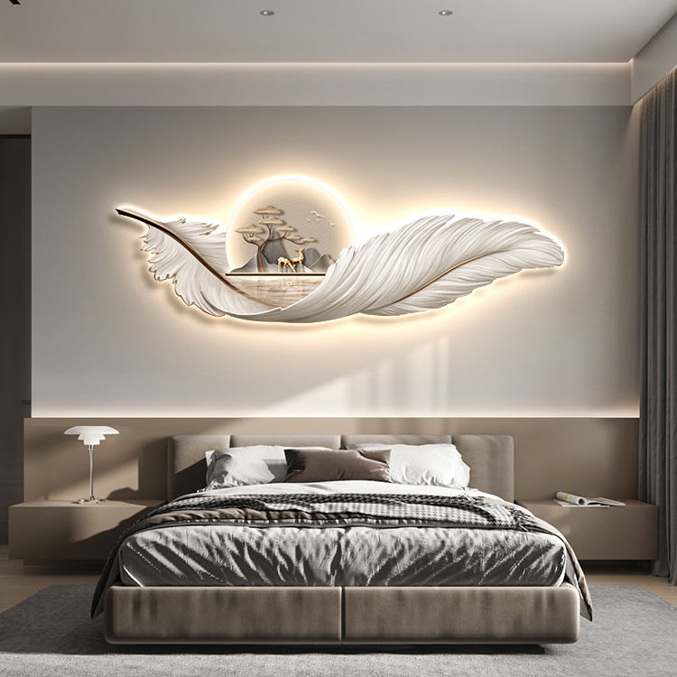 LED wall mural glowing with multicolor lights