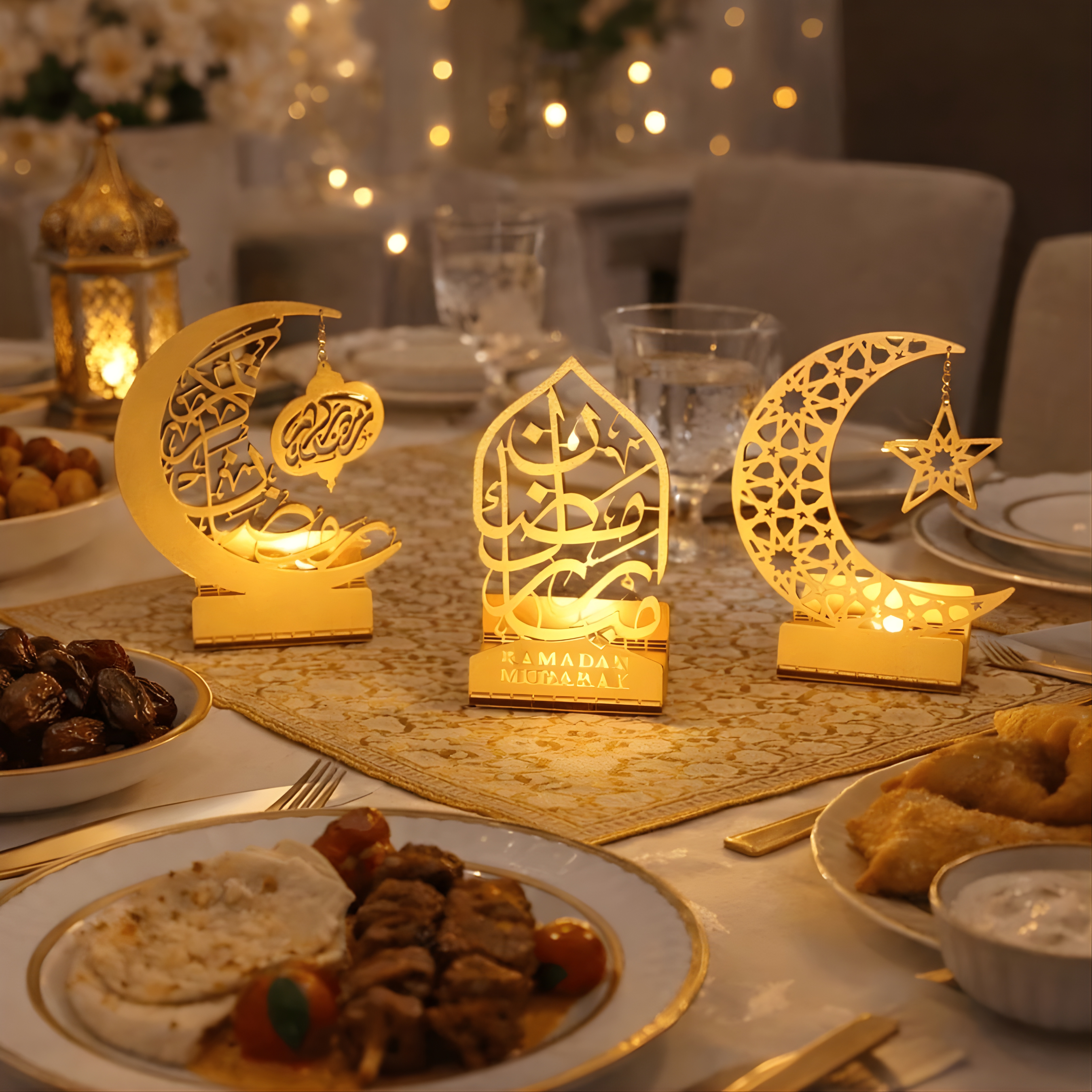 Ramadan Mubarak Candle & Date Holder Set of 3 – HBAK Choices