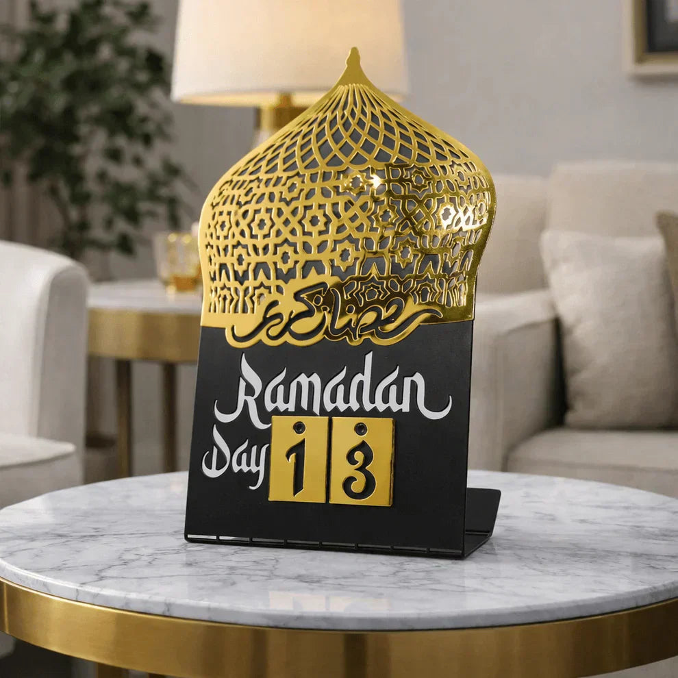 Ramadan Calendar – Gold Dome Table Decor (Acrylic Base) | HBAK Choices