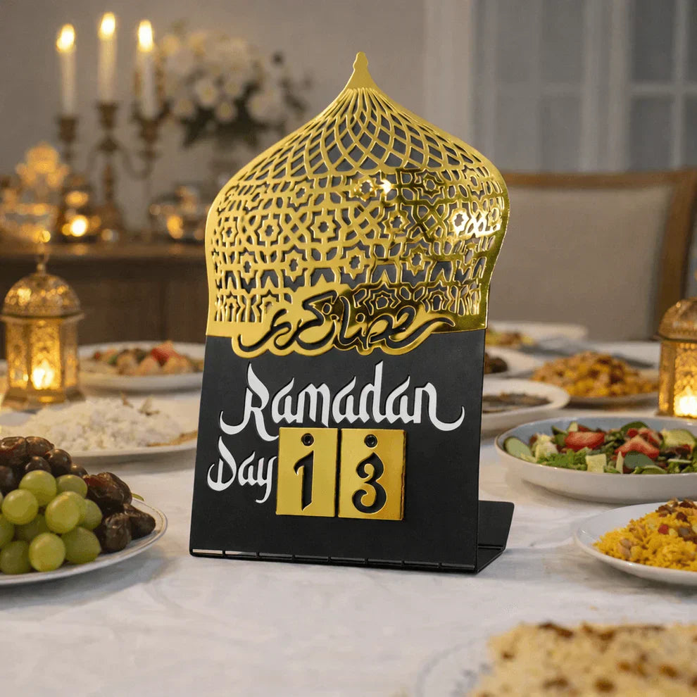 Ramadan Calendar – Gold Dome Table Decor (Acrylic Base) | HBAK Choices