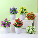 Set of 2 colorful artificial flower plants in white pots – realistic home decor from HBAK Choices
