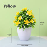 Set of 2 colorful artificial flower plants in white pots – realistic home decor from HBAK Choices
