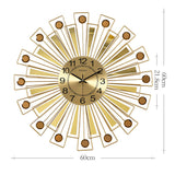 Side angle showcasing the sleek golden frame of the wall clock

