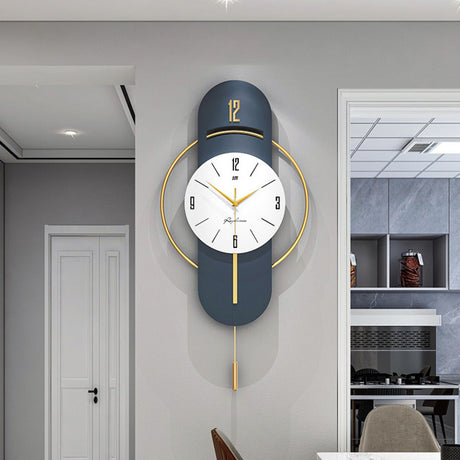 Side angle showing modern bamboo wall clock design with silent movement

