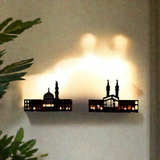 all shelf with LED candles