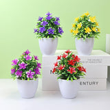 Set of 2 colorful artificial flower plants in white pots – realistic home decor from HBAK Choices

