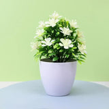 Set of 2 colorful artificial flower plants in white pots – realistic home decor from HBAK Choices
