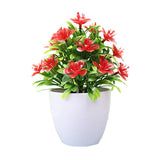 Set of 2 colorful artificial flower plants in white pots – realistic home decor from HBAK Choices
