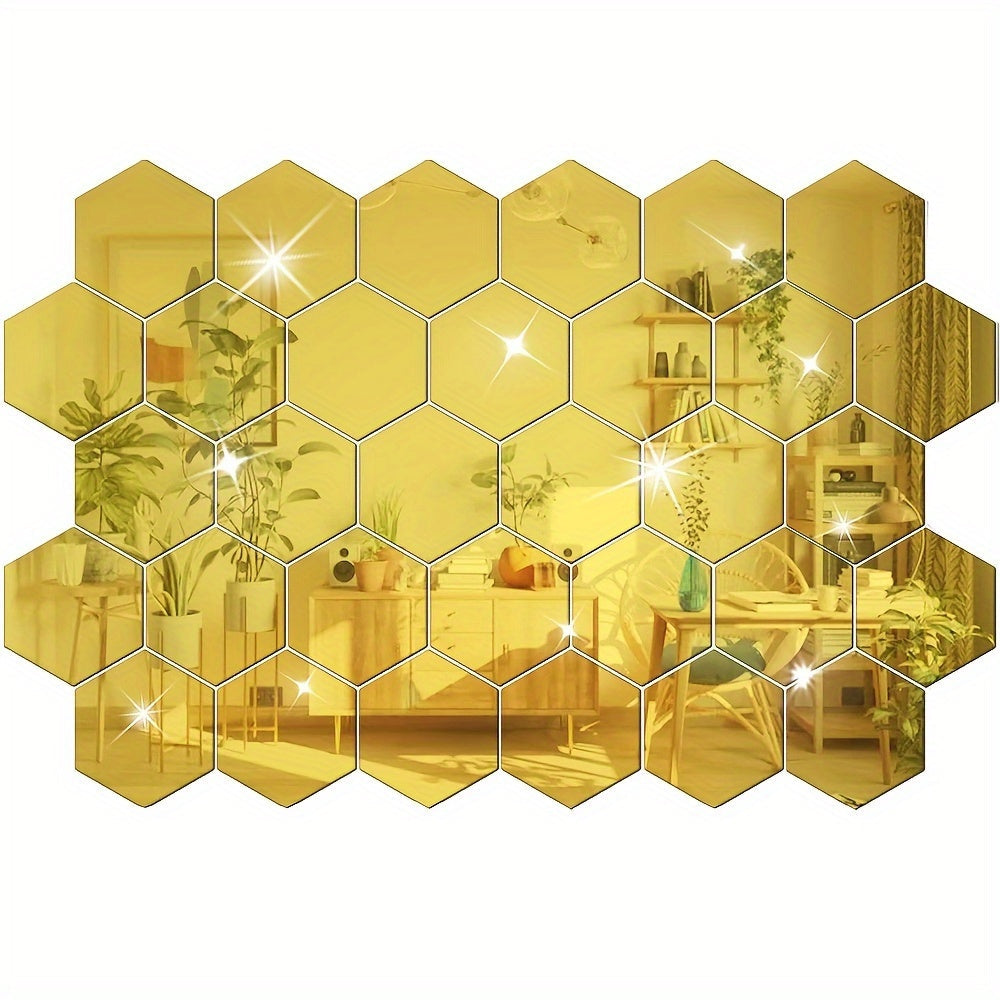 hexagon mirror wall art