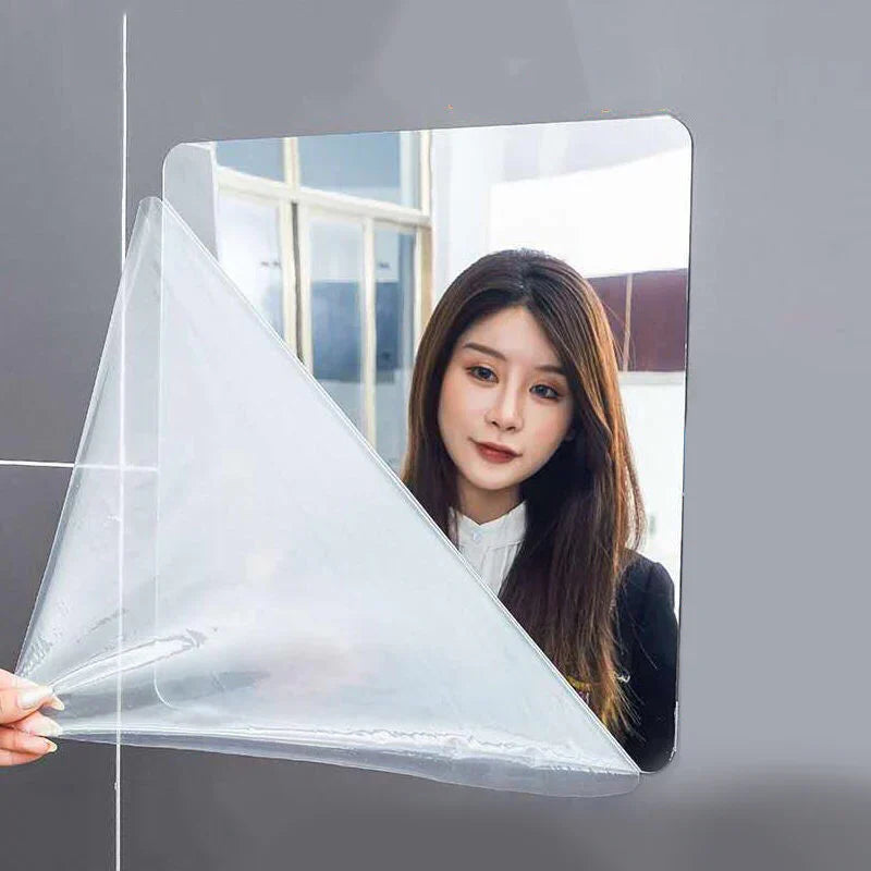 Self-Adhesive Unbreakable Acrylic Mirror (16x16) – Shatterproof Wall Mirror for Makeup & Décor