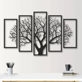  wall art with five-frame 3D tree design