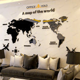 wood world map wall art