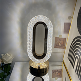Three-Color Crystal LED Table Lamp – USB Rechargeable, Touch Dimmable | Bedside & Study Lamp in Pakistan